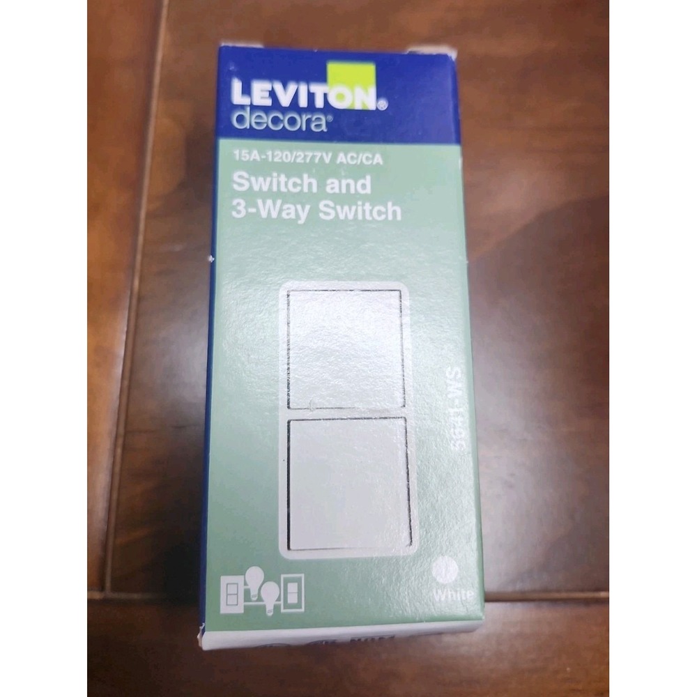 LEVITON 5641-W DECORA 1-POLE SNF 3-WAY AC COMBO SWITCH, 15A, 120/277, WHITE